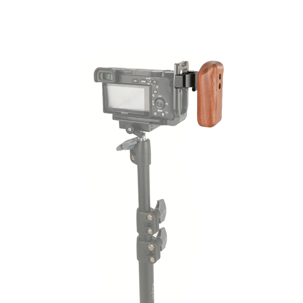 CAMVATE Wooden Handgrip Right Side With QR ARCA Compatible Clamp