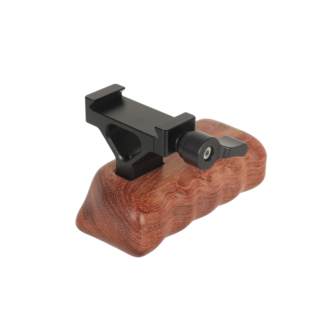 CAMVATE Wooden Handgrip Right Side With QR ARCA Compatible Clamp