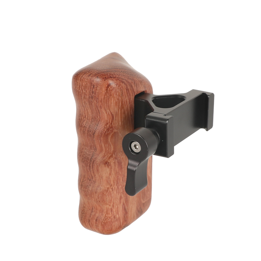 CAMVATE Wooden Handgrip Right Side With QR ARCA Compatible Clamp