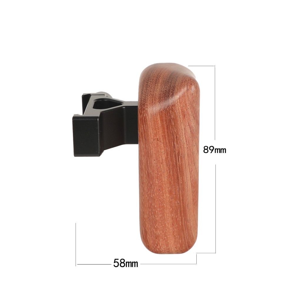 CAMVATE Wooden Handgrip Right Side With QR ARCA Compatible Clamp