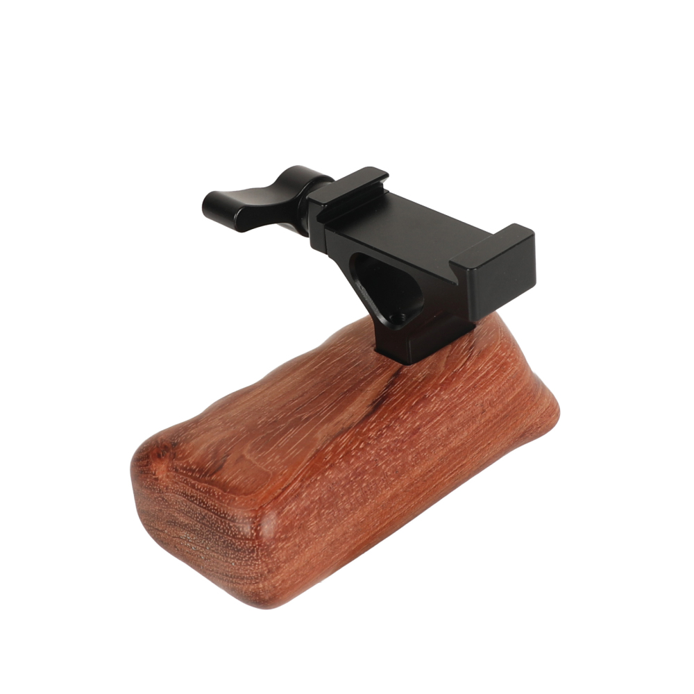 CAMVATE Wooden Handgrip Right Side With QR ARCA Compatible Clamp