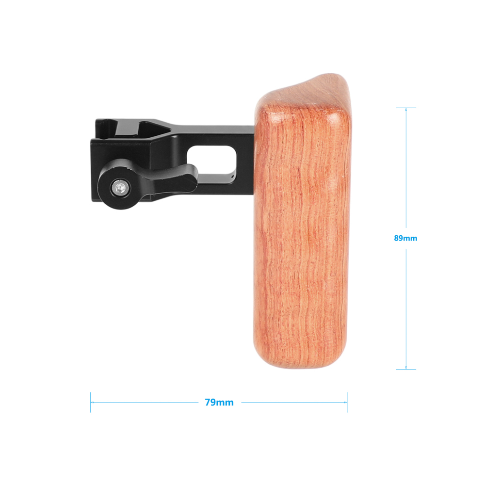 CAMVATE Quality Wooden Handgrip (Left Side) With Quick Release NATO Clamp And 70mm NATO Safety Rail