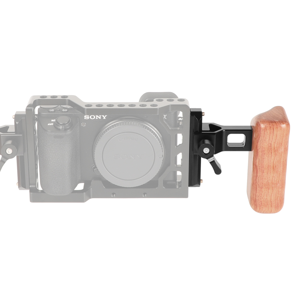 CAMVATE Quality Wooden Handgrip (Left Side) With Quick Release NATO Clamp And 70mm NATO Safety Rail