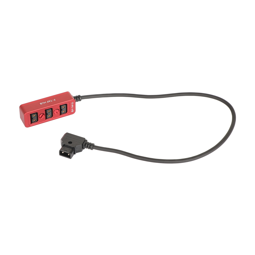 CAMVATE Male D-Tap B Type To 3-Port Female D-Tap P-Tap Hub Adapter Splitter With Ronin 2 Thread Screw For Photography Power (Red)