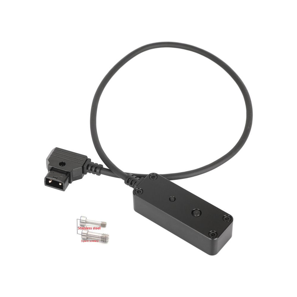 CAMVATE Male D-Tap B Type To 3-Port Female D-Tap P-Tap Hub Adapter Splitter With Ronin 2 Thread Screw For Photography Power (Black)