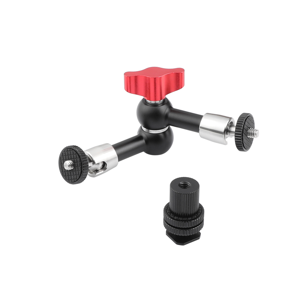 CAMVATE Solid 7" Articulating Magic Arm Stainless Steel Construction With 1/4" Screw Connector & Shoe Mount Adapter For Supporting Accessories