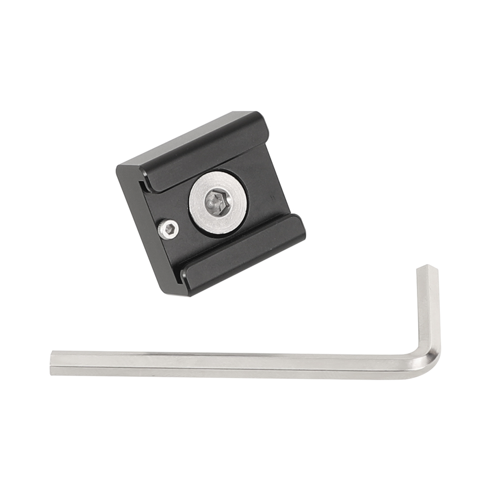 CAMVATE 3/8"-16 Cold Shoe Mount Adapter With ARRI Locating Pins For ARRI Standard Mounting Points