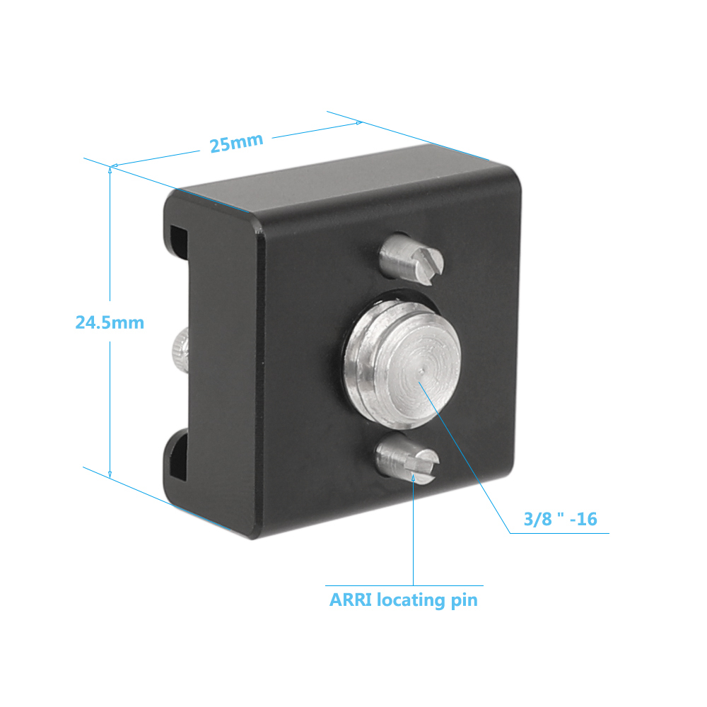 CAMVATE 3/8"-16 Cold Shoe Mount Adapter With ARRI Locating Pins For ARRI Standard Mounting Points