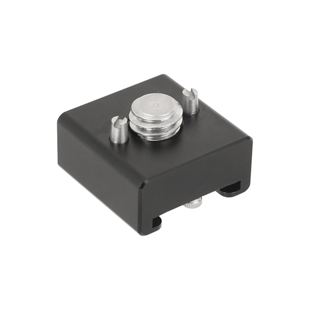 CAMVATE 3/8"-16 Cold Shoe Mount Adapter With ARRI Locating Pins For ARRI Standard Mounting Points