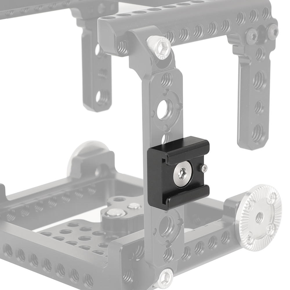 CAMVATE 3/8"-16 Cold Shoe Mount Adapter With ARRI Locating Pins For ARRI Standard Mounting Points