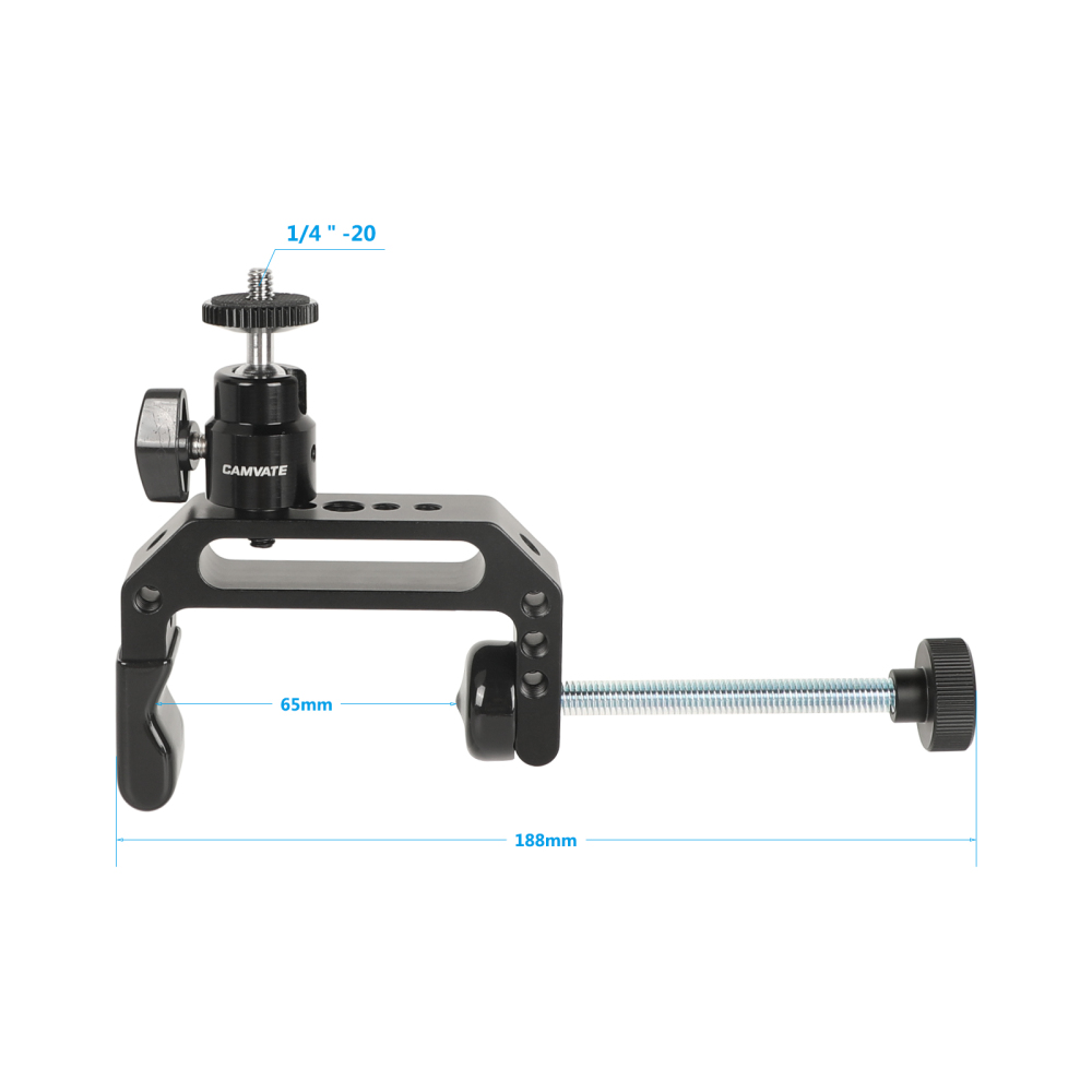 CAMVATE Universal Super C Clamp (Extended Edition) With 1/4"-20 Ball Head Support Holder For Photographic Accessories