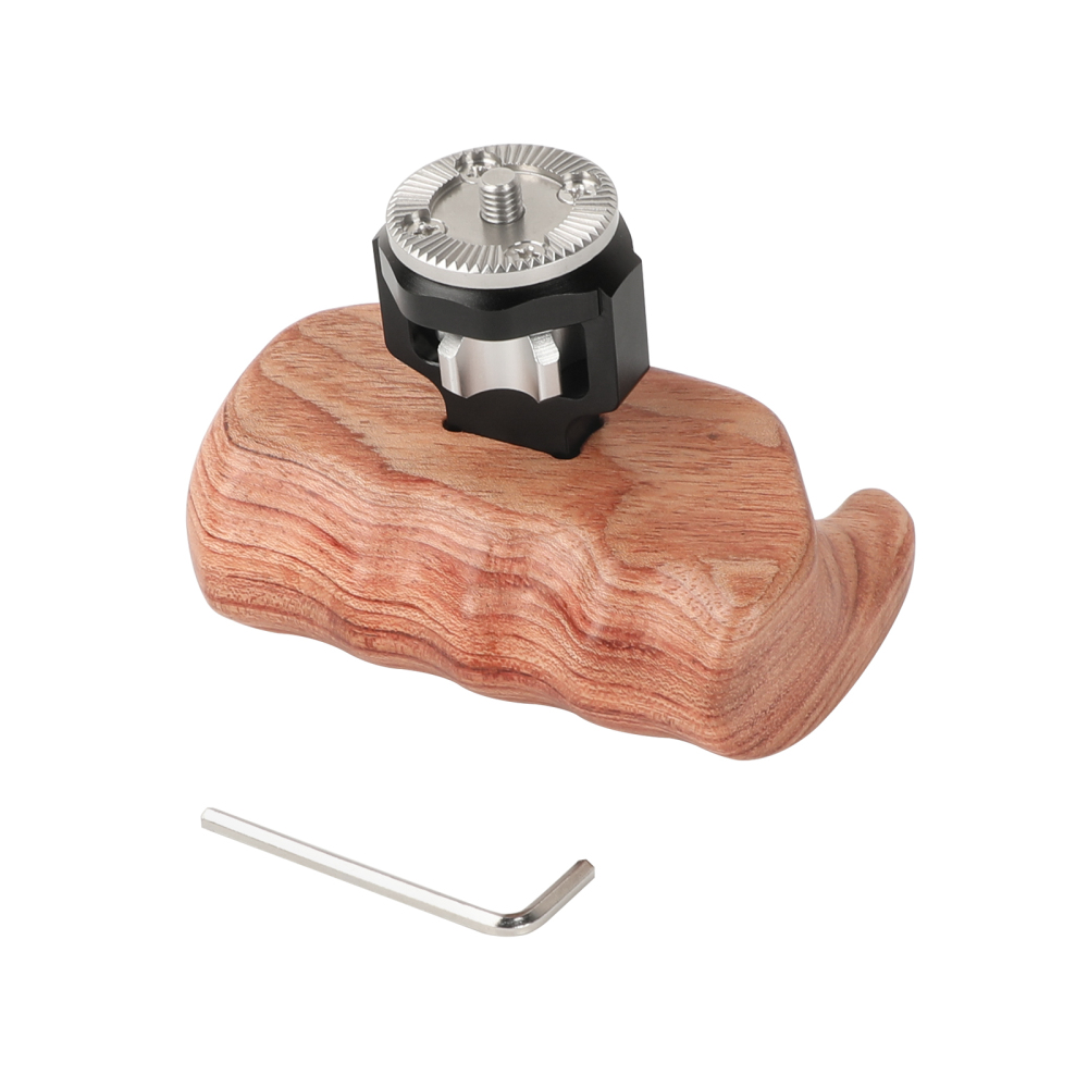 CAMVATE Wooden Hand Grip With M6 ARRI Rosette Mount (Left)