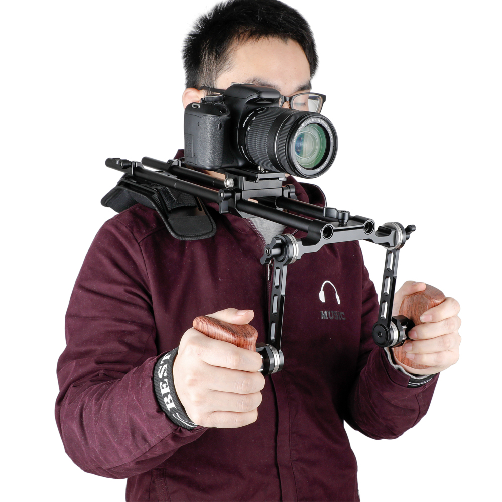 CAMVATE Wooden Hand Grip With M6 ARRI Rosette Mount (Left & Right)
