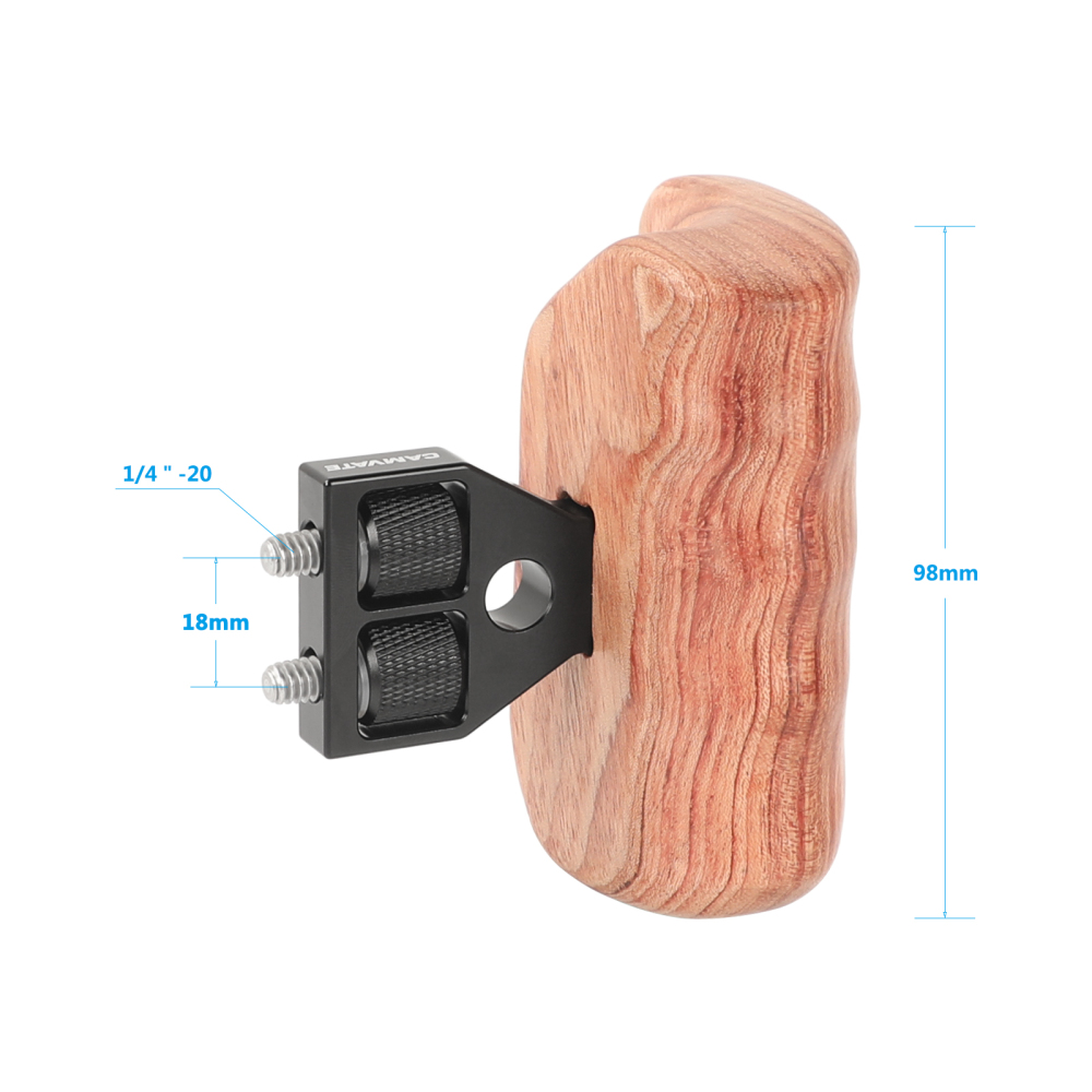 CAMVATE Wood Wooden Handgrip (left & right hand) for DSLR Camera Cage (Brazilian Wood)