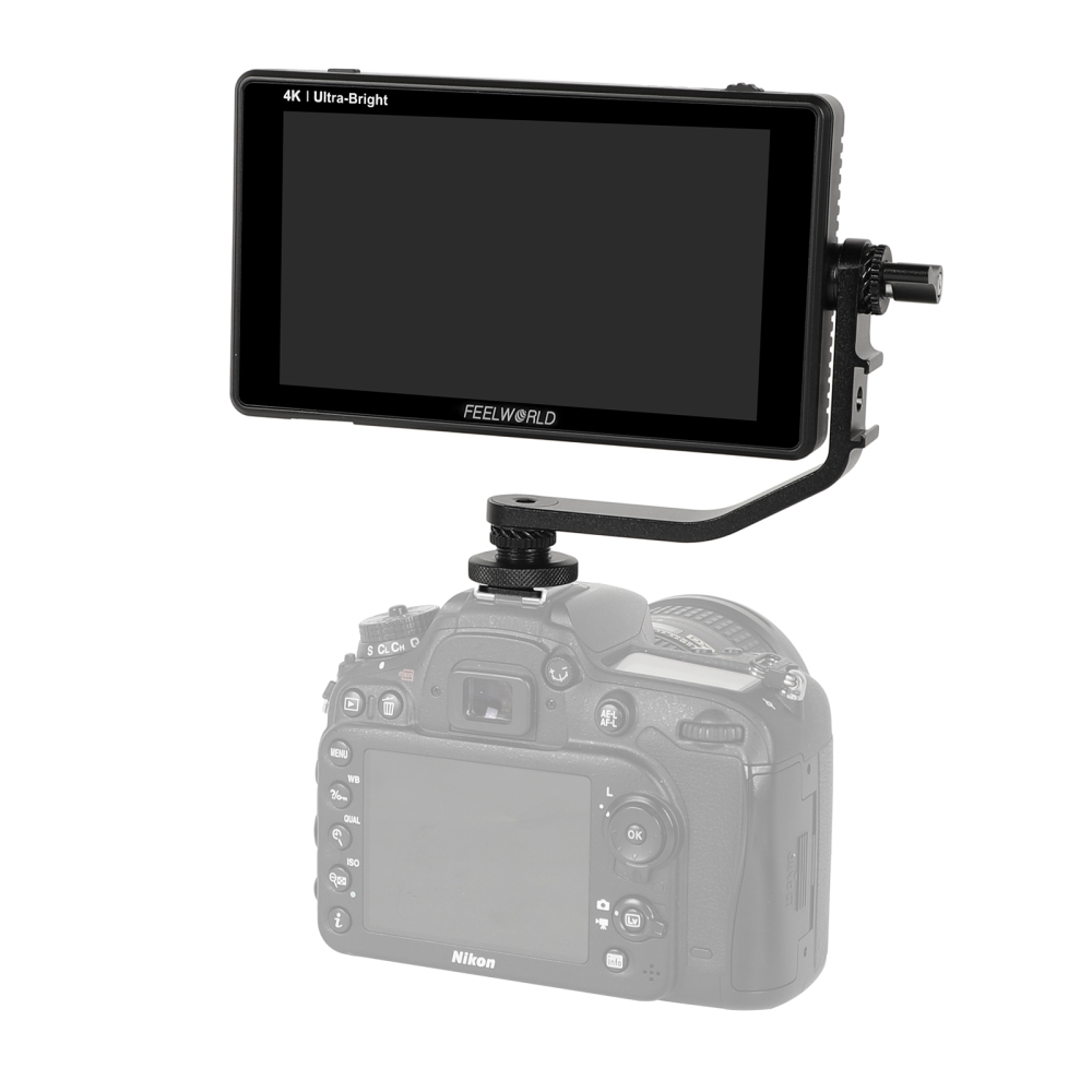 CAMVATE FeelWorld LUT6 6" 4K HDR/3K On-Camera Field Monitor With Waveform VectorScope + Cable & Tilt Arm