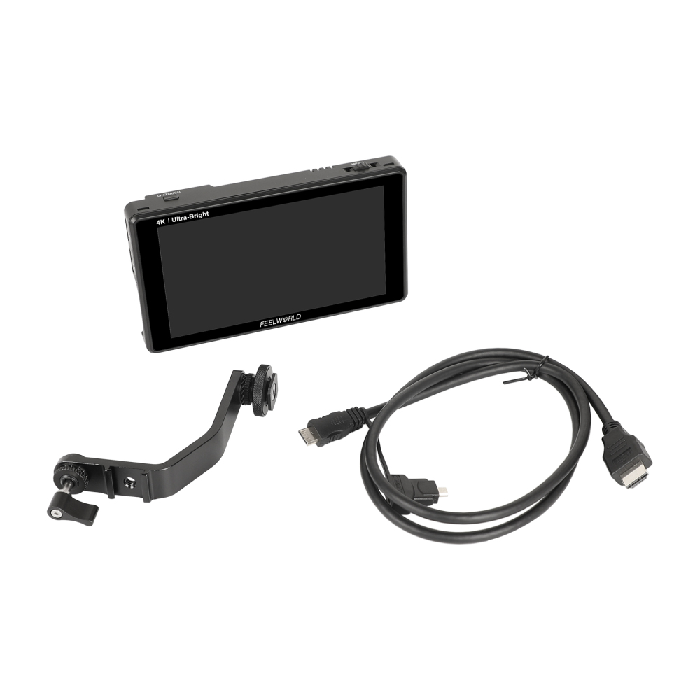 CAMVATE FeelWorld LUT6 6" 4K HDR/3K On-Camera Field Monitor With Waveform VectorScope + Cable & Tilt Arm