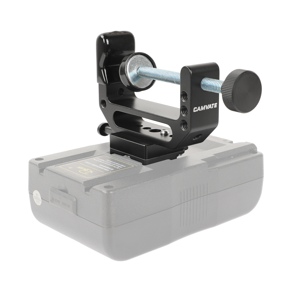 CAMVATE Extended Super C Clamp With V Lock Female Quick Release Adapter For DSLR Camera’s Power Supply
