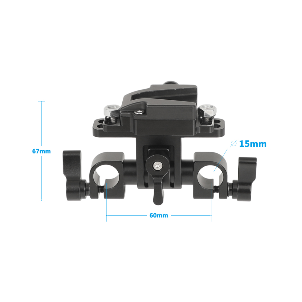 CAMVATE 360 Degree Swivel 15mm Dual Rod Holder Clamp With V Lock Female Quick Release Adapter For DSLR Camera’s Power Supply