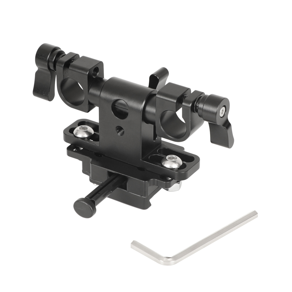 CAMVATE 360 Degree Swivel 15mm Dual Rod Holder Clamp With V Lock Female Quick Release Adapter For DSLR Camera’s Power Supply
