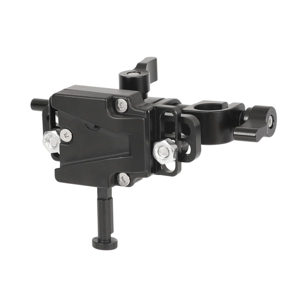 CAMVATE 360 Degree Swivel 15mm Dual Rod Holder Clamp With V Lock Female Quick Release Adapter For DSLR Camera’s Power Supply