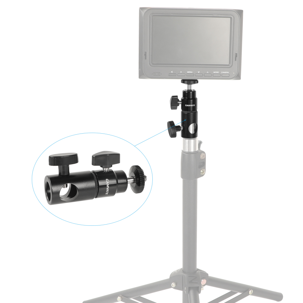 CAMVATE Light Stand Mount And 1/4''-20 Mini Ball Head