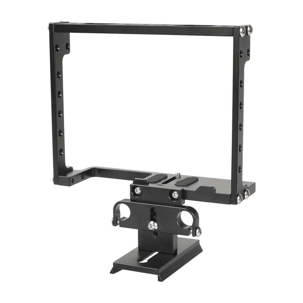 CAMVATE Universal Camera Full Frame Cage Rig With Double Rod Holder And Manfrotto Quick Release Base Plate