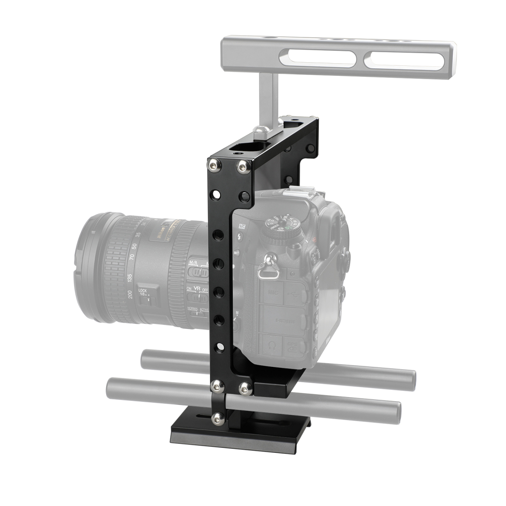 CAMVATE Universal Camera Full Frame Cage Rig With Double Rod Holder And Manfrotto Quick Release Base Plate