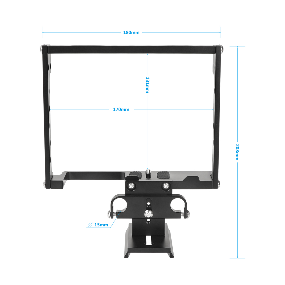 CAMVATE Universal Camera Full Frame Cage Rig With Double Rod Holder And Manfrotto Quick Release Base Plate