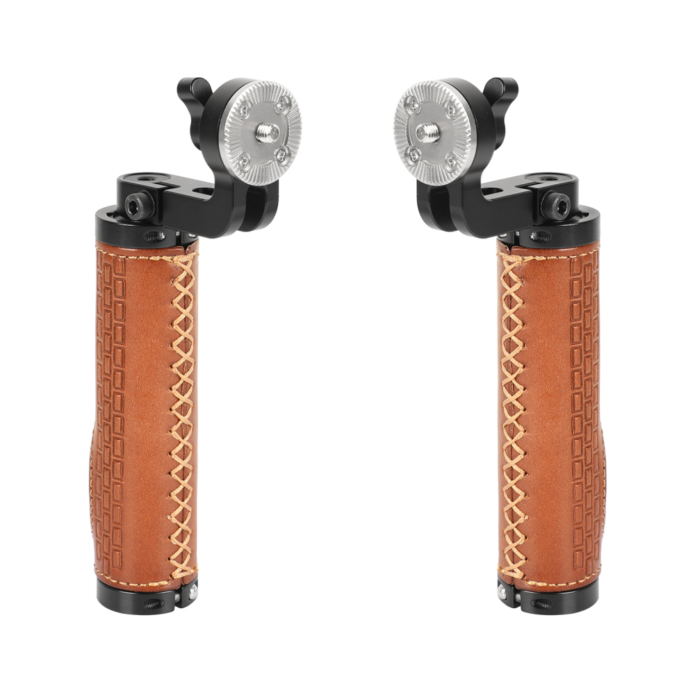 CAMVATE ARRI Rosette Leather Handgrip M6 Male Threads For DSLR Shoulder Rig (A Pair)