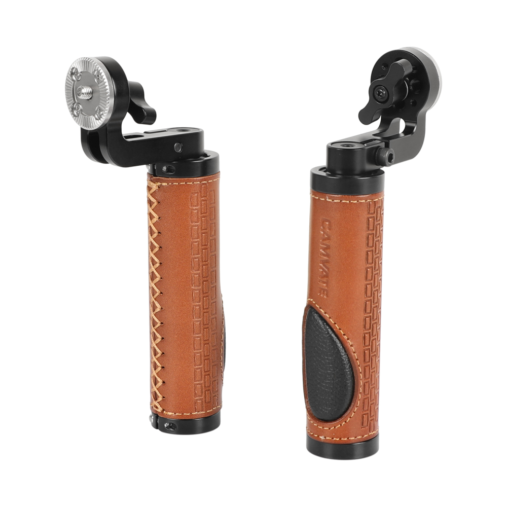 CAMVATE ARRI Rosette Leather Handgrip M6 Male Threads For DSLR Shoulder Rig (A Pair)