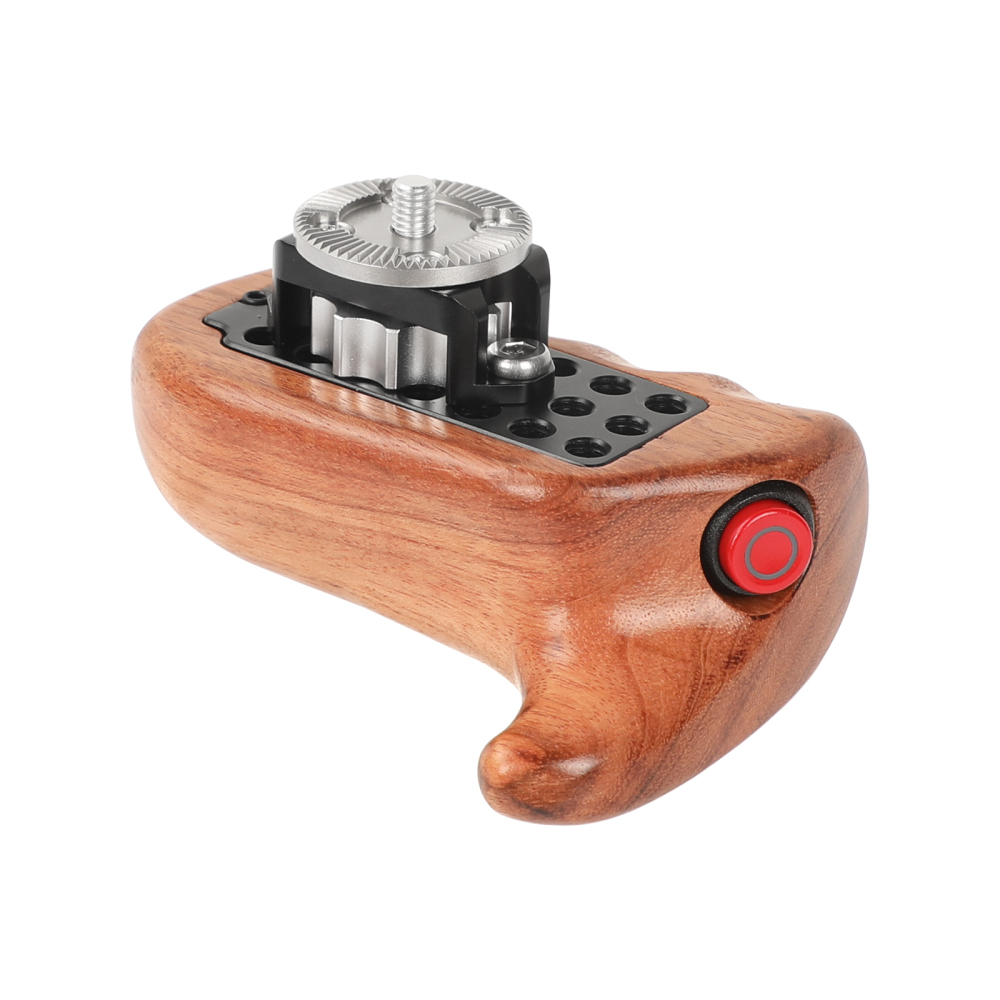CAMVATE Right Side Remote Control Handle (Brazil Wood Made) With Coiled Adapter Cable For Panasonic Cameras With RSS Protocol