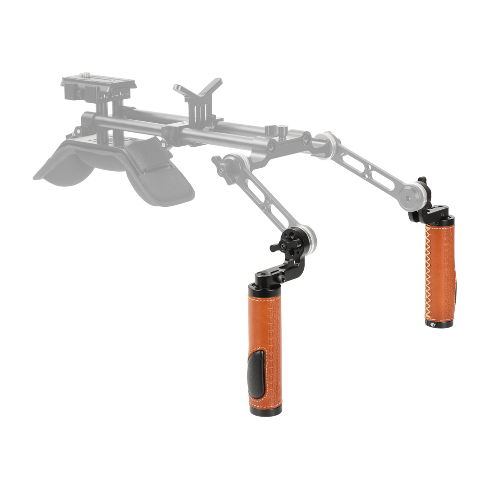 CAMVATE ARRI Rosette Leather Handgrip M6 Male Threads For DSLR Shoulder Rig (A Pair)