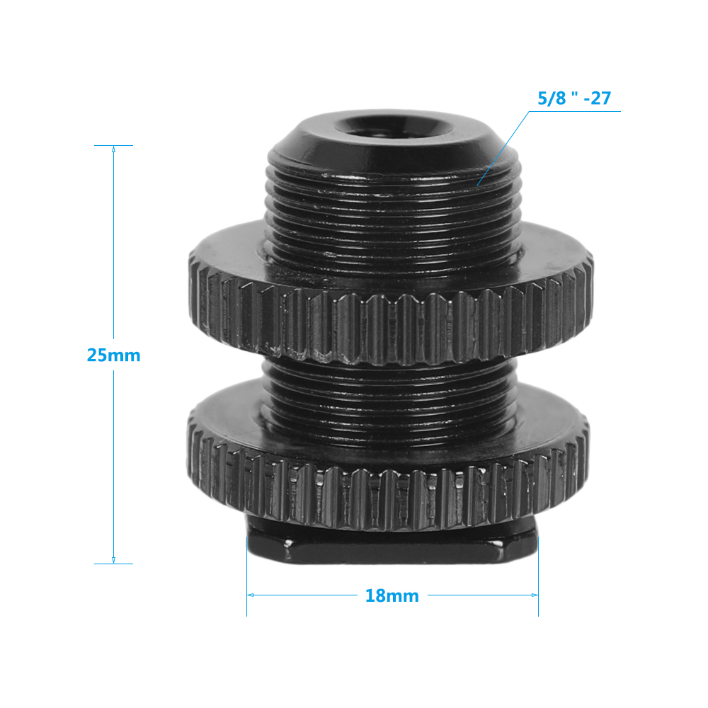 CAMVATE Hot Shoe to 5/8"-27 Microphone Adapter (Black)