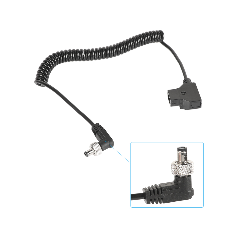 CAMVATE Coiled Cable D Tap To DC 2.5mm Right Angle With Lock For Monitor / Video Devices Power Supply (Universal)
