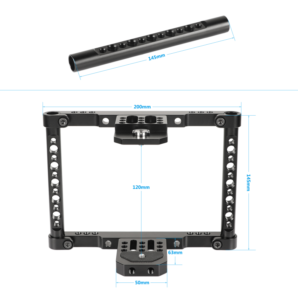 CAMVATE 5" & 5.5" Director’s Monitor Cage Kit With Adjustable Dual Cheese Handgrip For Atomos NinjaV And Shinobi