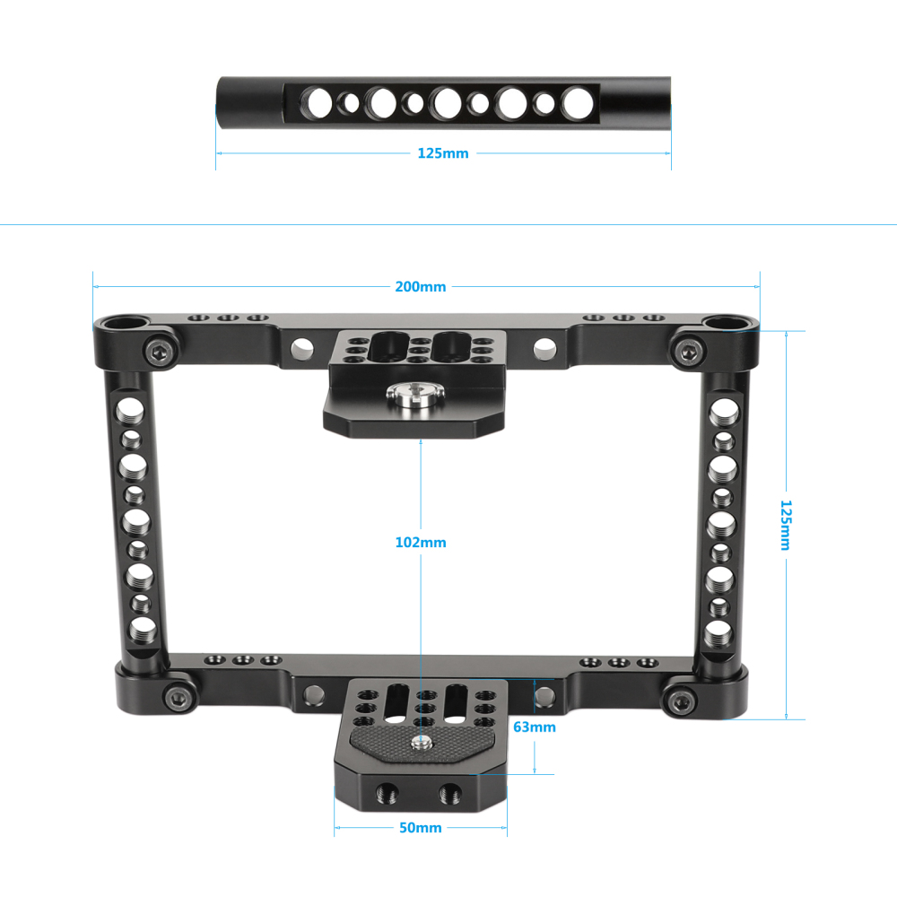 CAMVATE 5" & 5.5" Director’s Monitor Cage Kit With Adjustable Dual Cheese Handgrip For Atomos NinjaV And Shinobi