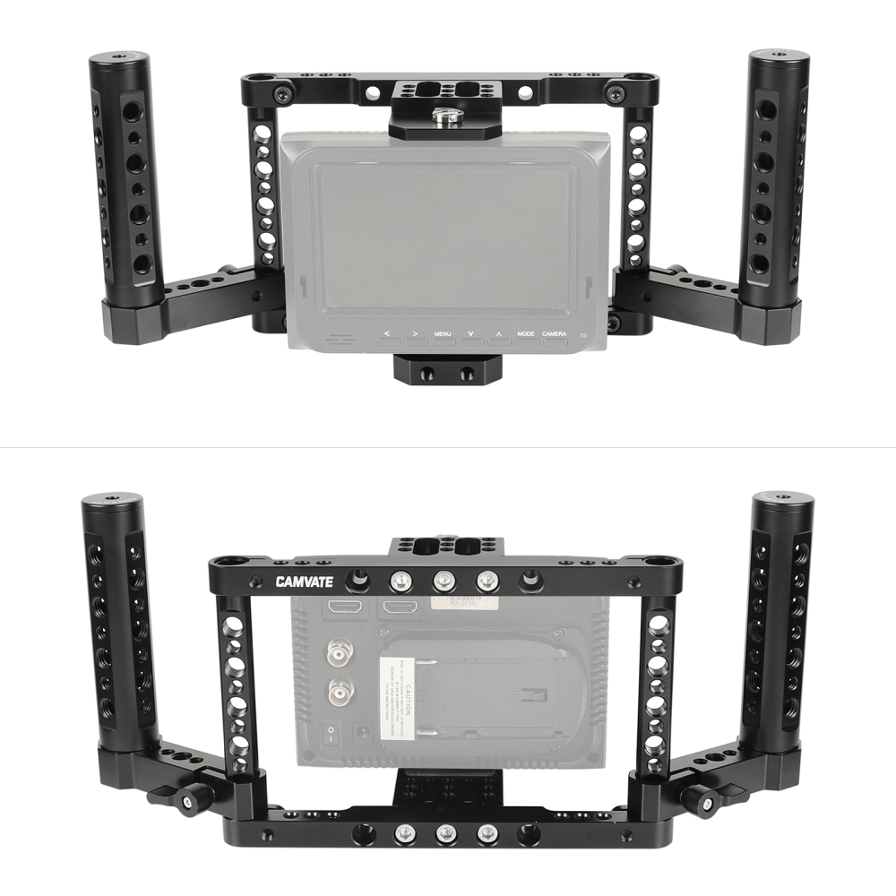 CAMVATE 5" & 5.5" Director’s Monitor Cage Kit With Adjustable Dual Cheese Handgrip For Atomos NinjaV And Shinobi