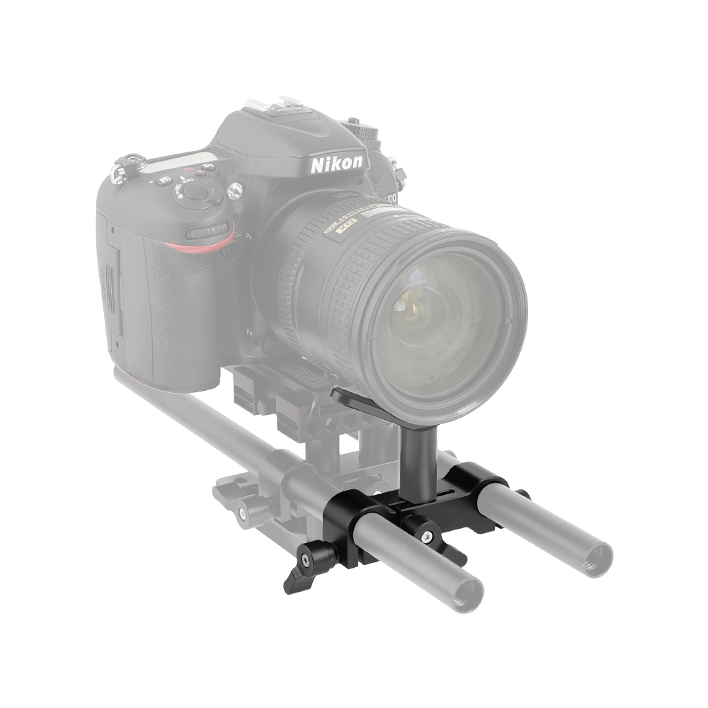 CAMVATE Standard 15mm Railblock Clamp 3-Port For DSLR Camera Rod Supporting System