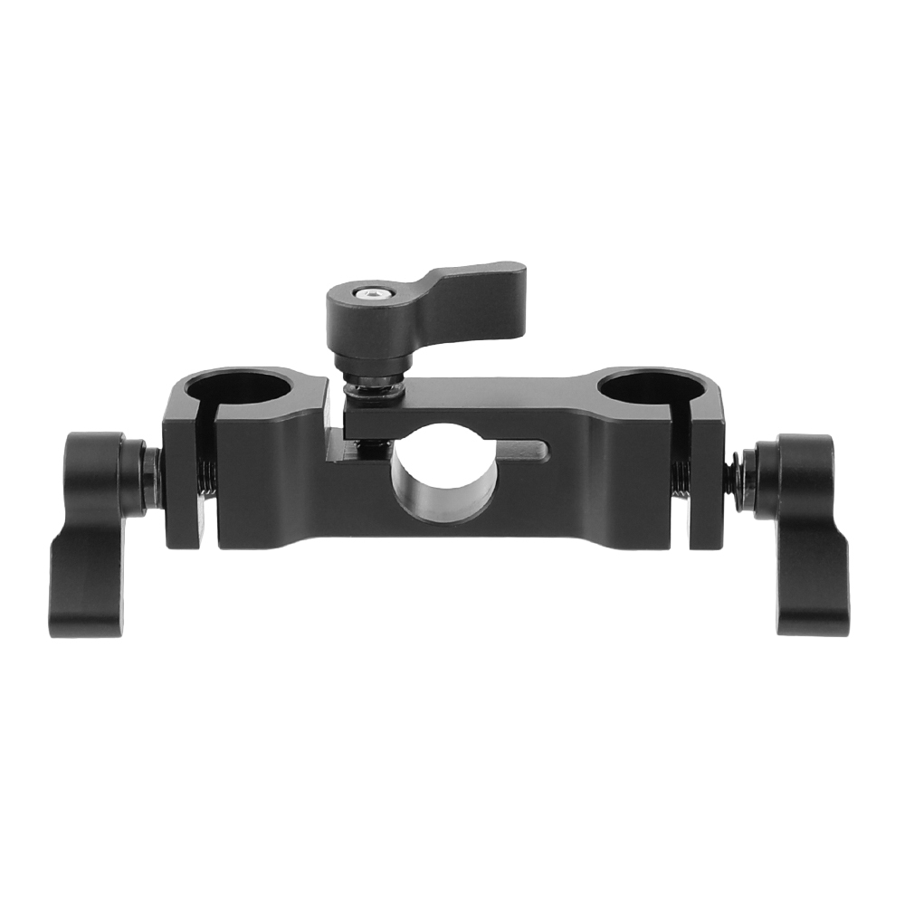 CAMVATE Standard 15mm Railblock Clamp 3-Port For DSLR Camera Rod Supporting System