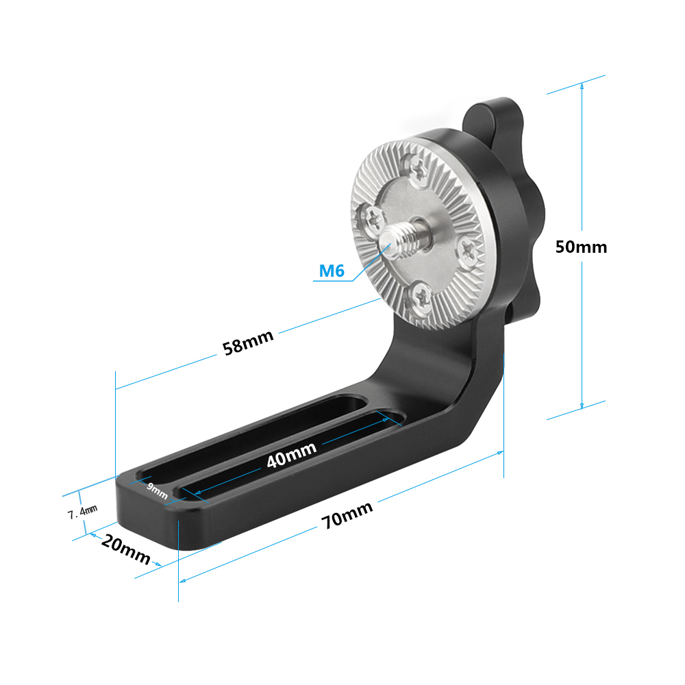 CAMVATE Standard ARRI Rosette Extension Part With M6 Lock Knob & Double 1/4" Mounting Groove