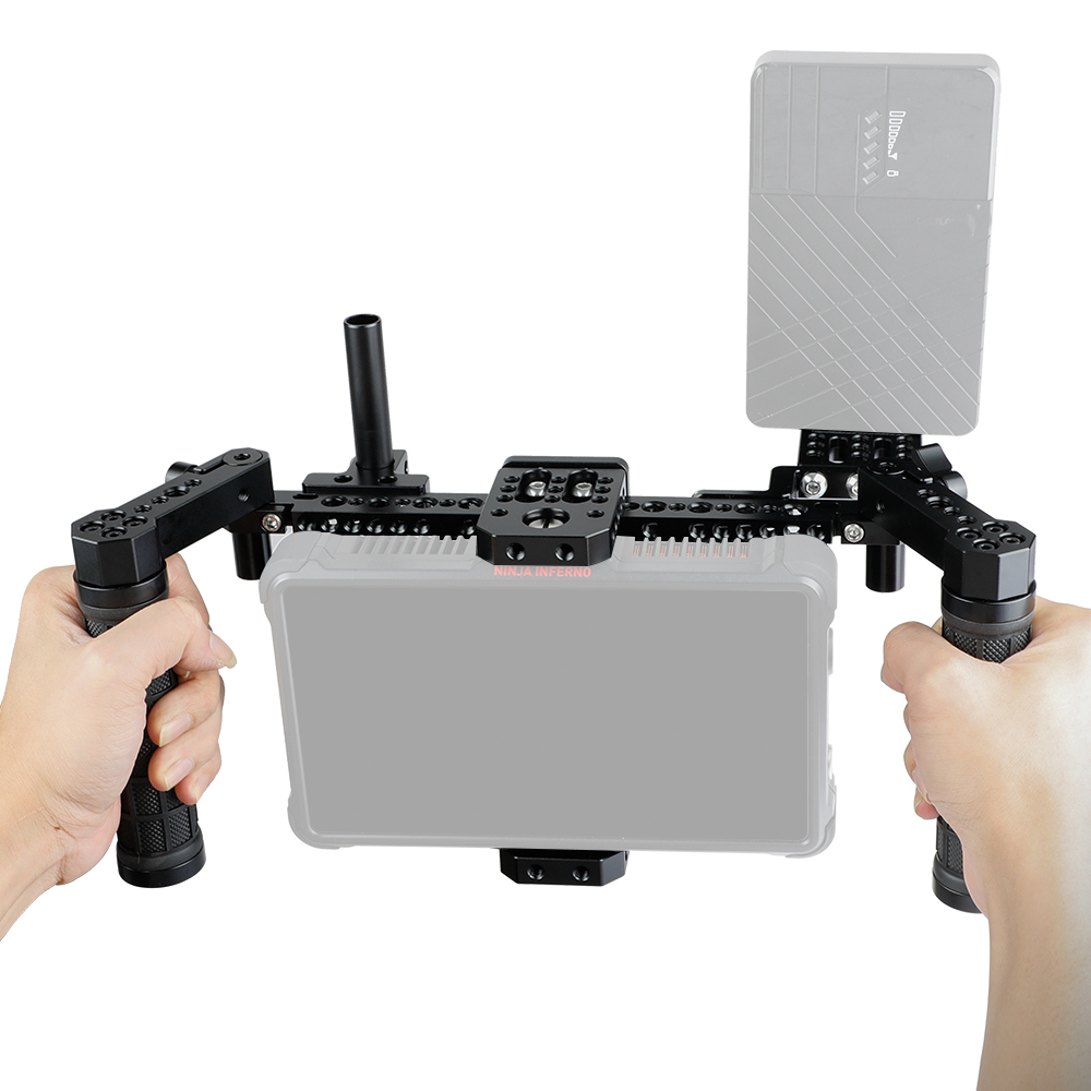 CAMVATE Director's Monitor Cage Kit with Mounting Plate (Adjustable)