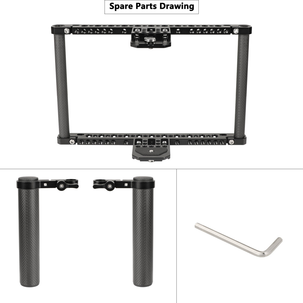 CAMVATE 7" Director’s Monitor Cage Kit With Adjustable Carbon Fiber Handgrip For Atomos Ninja Inferno / Shotgun 7