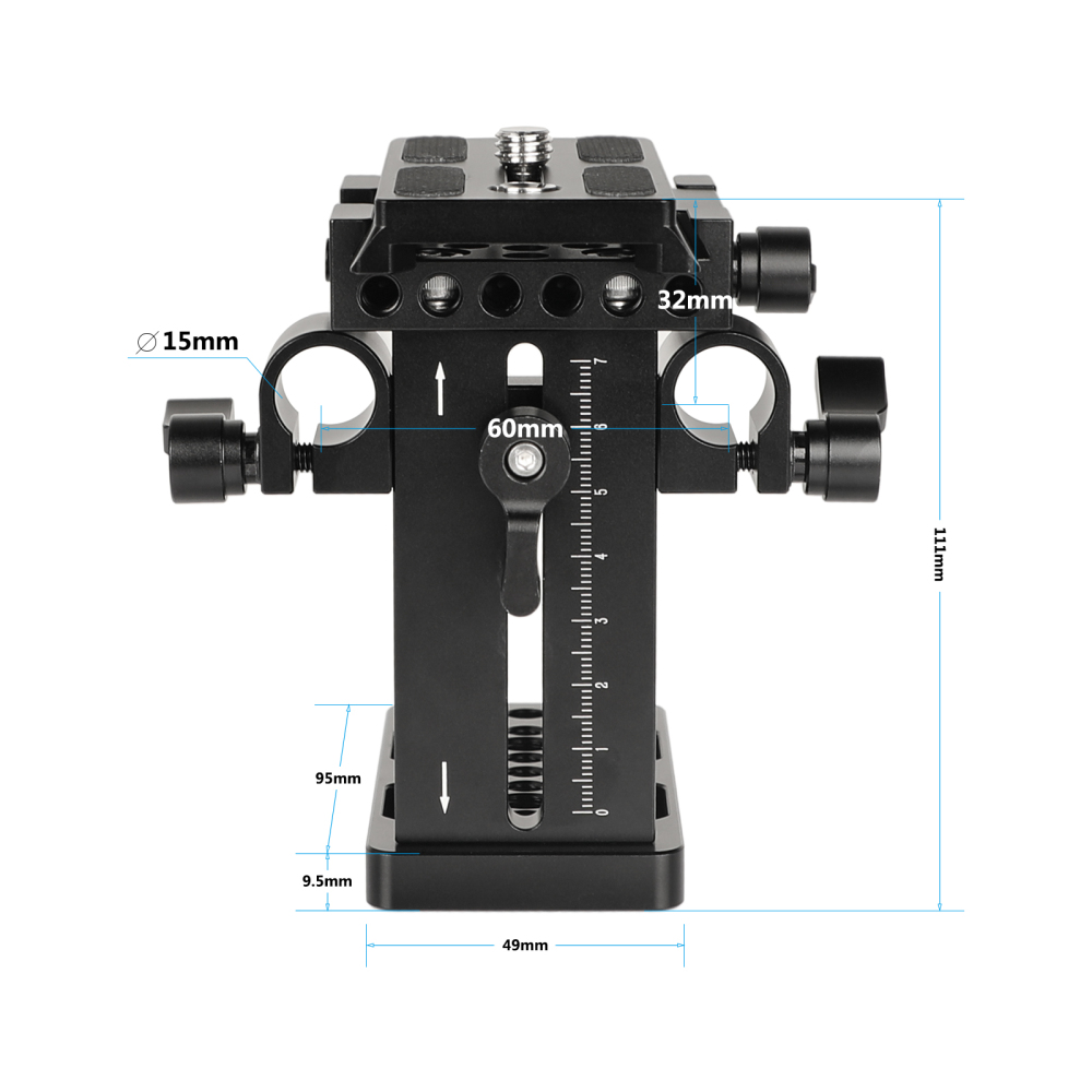 CAMVATE Manfrotto Quick Release Plate With Up-and-down Adjustable 15mm Rail Block And Bottom Cheese Plate For Shoulder Mount Rig / Tripod