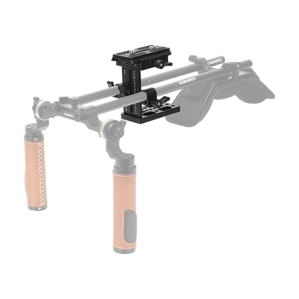 CAMVATE Manfrotto Quick Release Plate With Up-and-down Adjustable 15mm Rail Block And Bottom Cheese Plate For Shoulder Mount Rig / Tripod