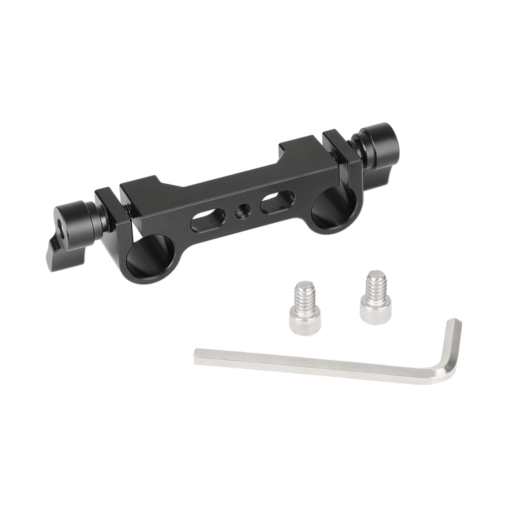 CAMVATE 15mm Railblock Rod Clamp With Central Unthreaded Mounting Points For DSLR Camera Rail Rod Supporting System