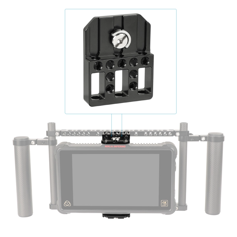 CAMVATE Top / Bottom Mounting Plate With 1/4" Mounting Stud For Director's Monitor Cage Kit (Universal Use)