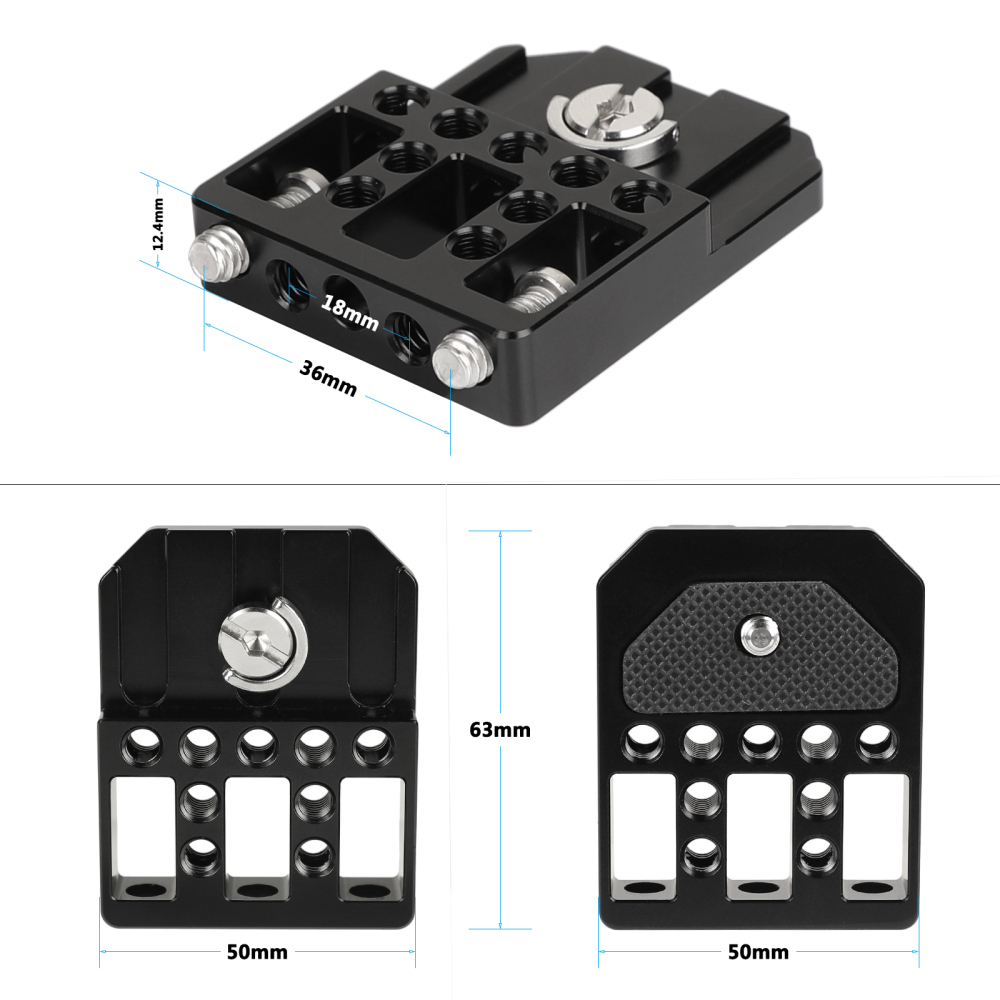CAMVATE Top / Bottom Mounting Plate With 1/4" Mounting Stud For Director's Monitor Cage Kit (Universal Use)