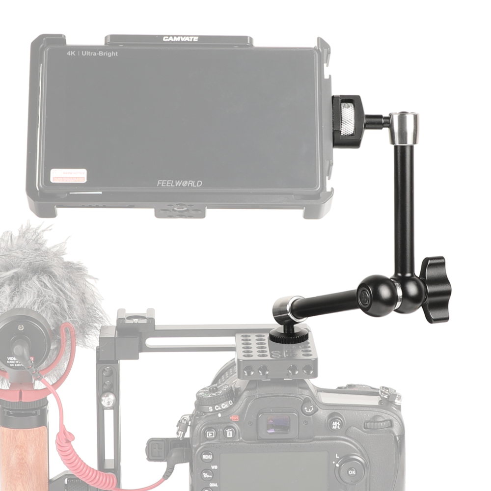 CAMVATE Multi-purpose 11'' Magic Arm With 1/4''-20 Male Threads & Locating Pins & Shoe Mount Adapter