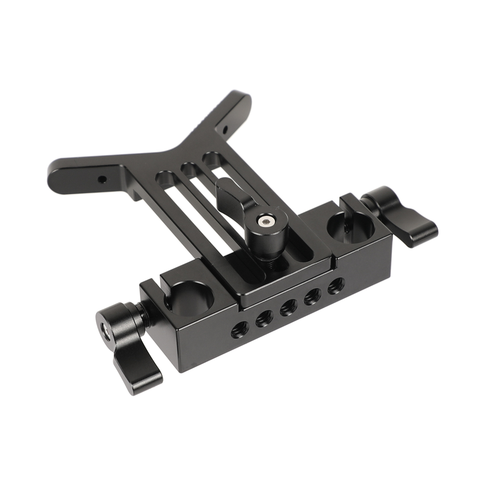 CAMVATE Adjustable Lens Y Support (Lengthened) + 15mm Rail Block Rod Clamp For DSLR Rig Rod Support System