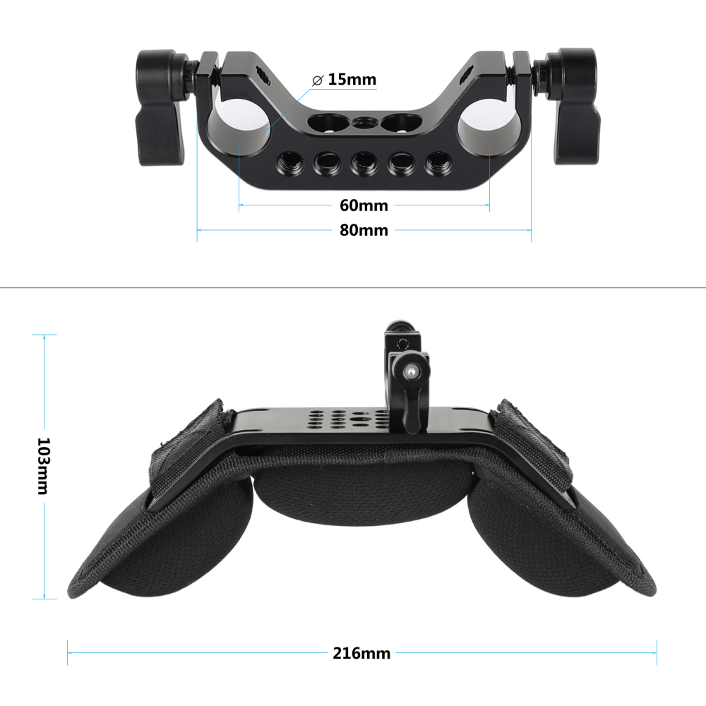 CAMVATE Steady Shoulder Mount /Shoulder Pad for Video Camcorder Camera DV/DC Support System DSLR Rig (15mm Railblock)